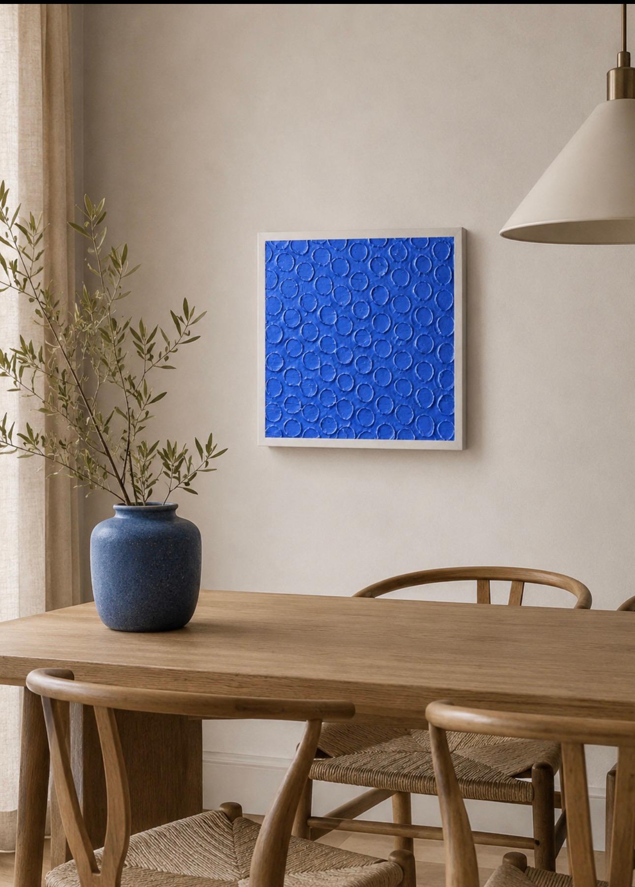 Blue circles textured art