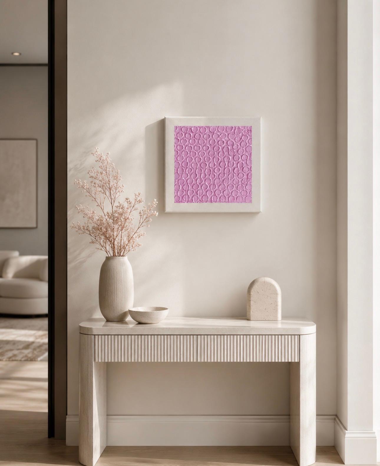 Pink Circles textured art