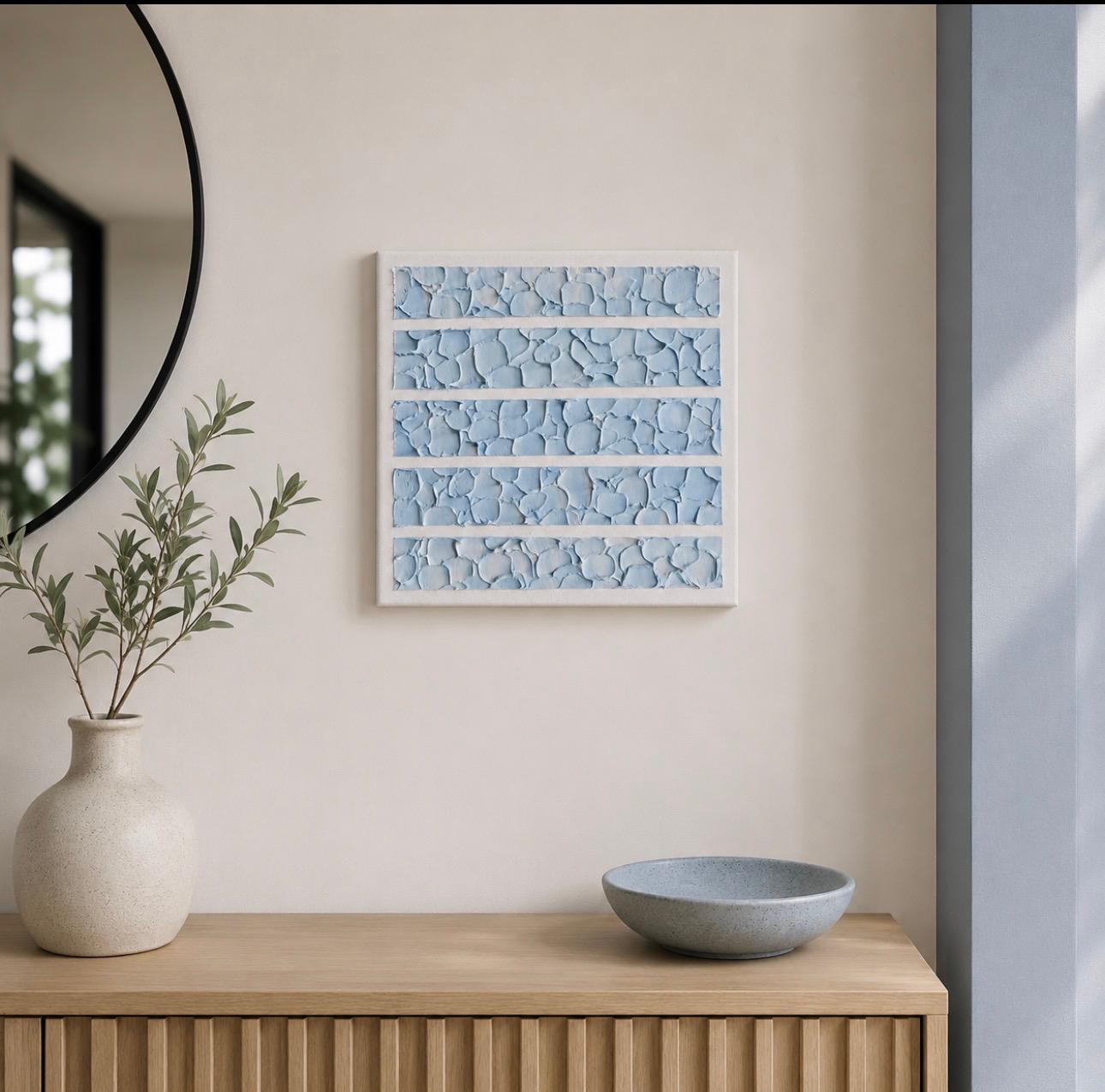 Blue Strips textured art