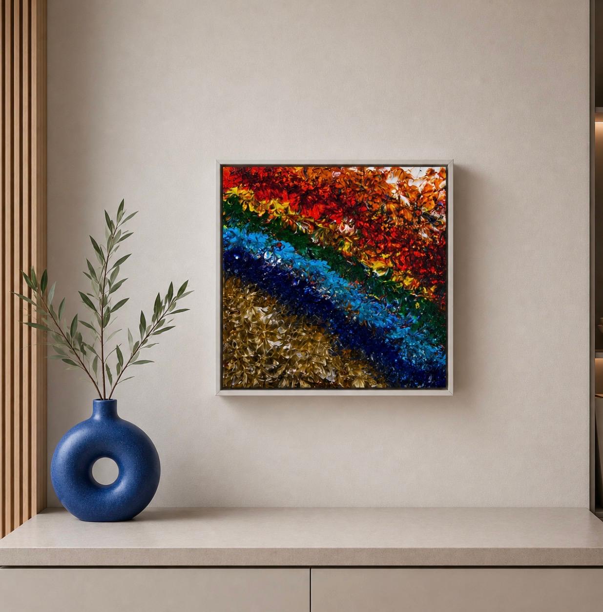 Multicolour Acrylic Painting textured art